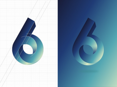 Lucky number 6 6 gradient illustrator lucky number