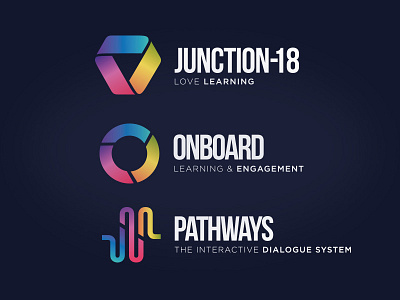Junction-18 logos branding flat gradient logo logos rebrand