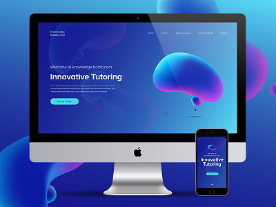 Knowledge Bomb tutoring website abstract brain elearning gradient learning ocean school sea summer tutor tutoring