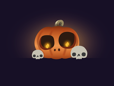Pumpkin autumn gradient halloween october pumpkin skeleton skull