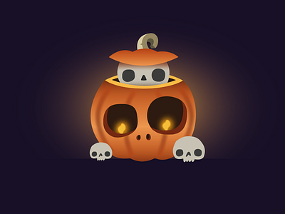 Pumpkin part two autumn gradient october pumpkin skeleton skull