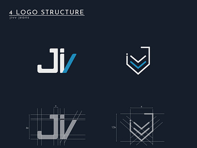 Jivv Jeans Structure brand branding design fashion jean jeans logo visual identity