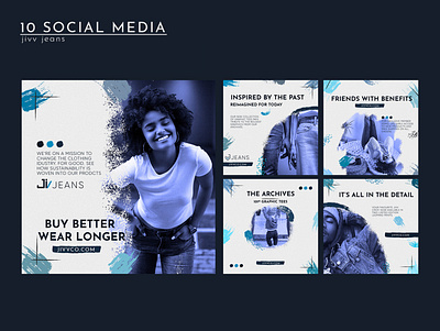 Jivv Jeans Social Media brand branding design fashion jeans logo social media visual identity