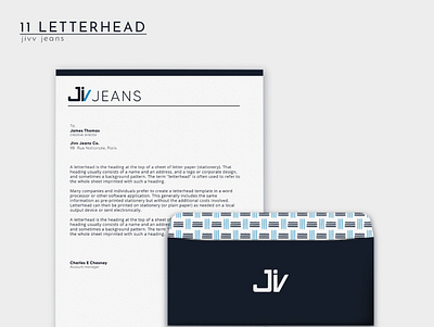 Jivv Jeans Letterhead brand branding design fashion jeans logo visual identity
