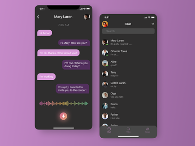 Chat Application app application chat chatapp figma messages mobile mobiledesign ui ux voice voiceapp