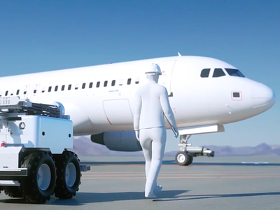 Airbus AirCobot - Collaborative Robot for Aircraft Inspections 3d airbus aircraft animation characters motion graphics plane