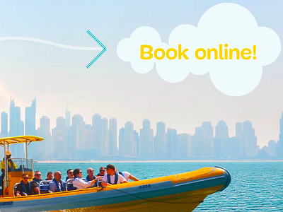Discover Dubai with Yellow Boats 2d boats dubai live parallel photos travel typography uae yellow