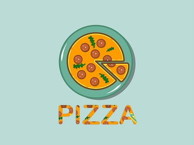 PIZZA design food illustration logo pizza restaurant vector