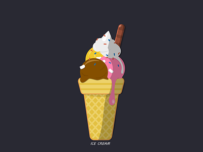 ICE cream design food illustration logo vector