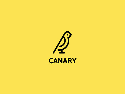 Canary Logo animal bird brand canary cool funny linear logo yellow