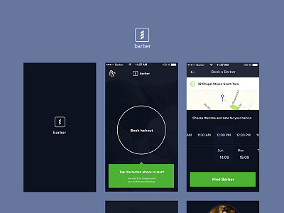 Barber App app design ui ux