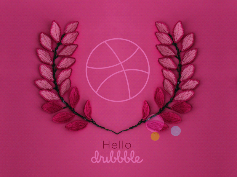Hello Dribbble Roberta Scialla Debut after effects animation crochet debut first shot motion design roberta scialla stop motion