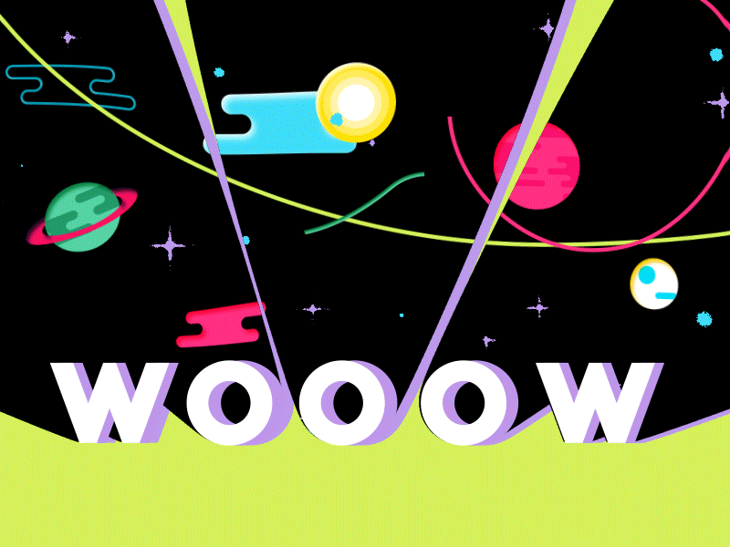 Wow Type Animation robertascialla after effects animation long shadow motion design robertascialla type type design