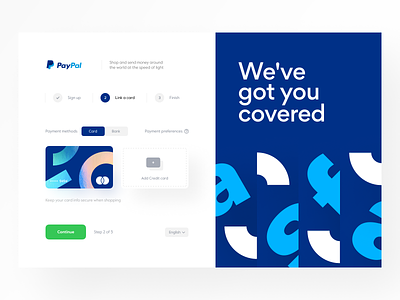 PayPal: Link a Credit Card application banking credit card design system finance fintech form interface marketing page onboarding product design progress site stepper user interface web web design web site website