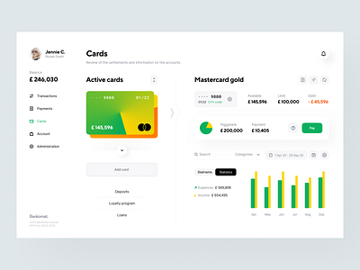 Bankomat: Cards app app design application banking budget cards credit card design system finance fintech identity interface product design services statistic user interface visual identity web web design website