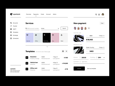 dashboard: payments - web application
