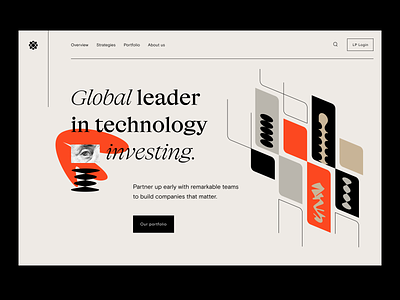 Web design: landing page capital enterprise finance fintech funding invest investing management saas software venture