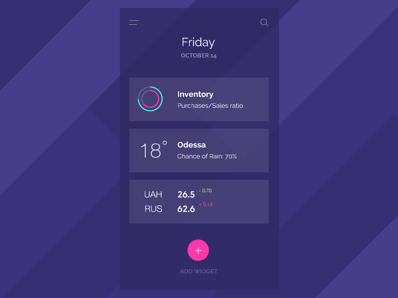 Widgets animation app card day ios purpur weather widget