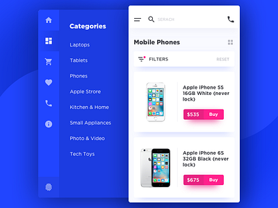 eCommerce buy catalog categories ecommerce filter menu nav odessa shop
