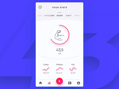 Bodybuilder by Vladimir Gruev for heartbeat on Dribbble