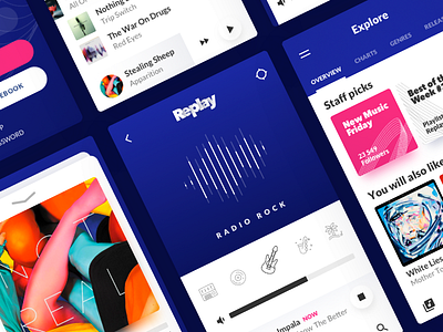 Replay app behance desktop ios mobile music web concept