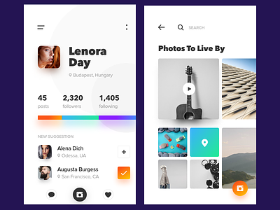 Visualgram app content ios mobile photos profile shift simplicity social stats ui