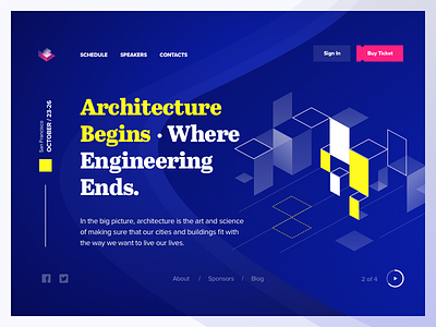 SSExpo - Header abstract architecture blue expo header isometric tickets wave web
