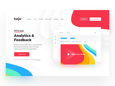 Product page - Hotjar app landing product page redesign web website
