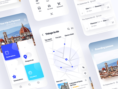 Itinerary guide #2 app city day plans fly guide ios location map mobile places rent reservation ticket travel trip ui