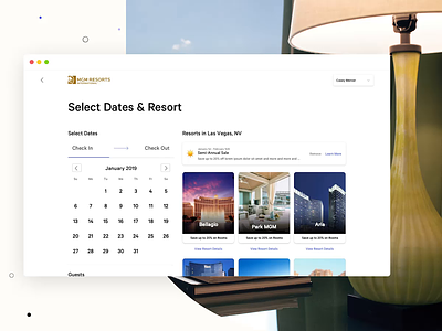 MGM Resorts: Room Booking 01 animation booking date picker design desktop hotel hotel booking html5 responsive ui ux web design