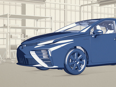 Toyota Mirai 3d car hyfn illustration maya render toon