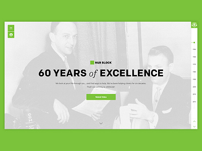 H&R Block: 60th Anniversary desktop html5 hyfn mobile responsive timeline web design