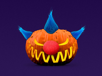 Scary Pumpkin 3d c4d clown composite halloween hyfn orange pumpkin