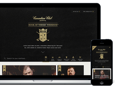 Canadian Club: Book of Whisky Whisdom drinks gold html5 hyfn man mobile paper recipe responsive design web design whiskey