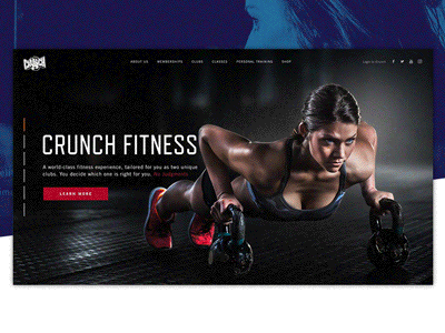 Crunch Fitness: Pitch Design animation design flat ui interface mobile register responsive simple ui web design