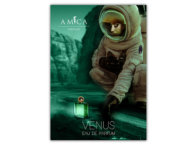 Amica Perfums Poster design graphic design perfume poster