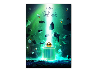 Amica Perfums Poster advertising design flyer graphic design perfume poster