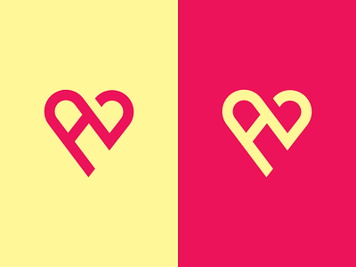 A + Heart Logo Concept branding design flat illustration logo minimal vector