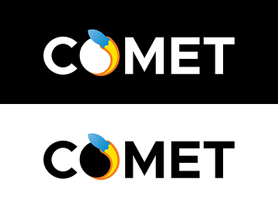 Comet Logo Concept black branding clean dailylogochallenge design flat graphic design logo minimal rocket rocket logo typography vector white