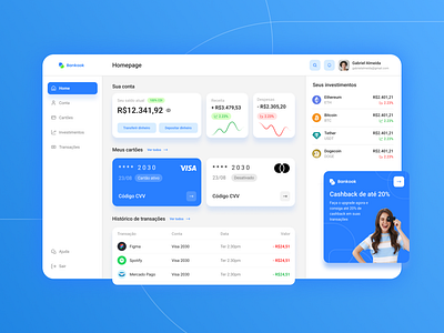 Bankook - Finance Bank Online crypto dashboard design graphic design ui ui design ux ux design web website