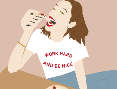 Digital Illustration - Pizza Girl design graphicdesign illustrator