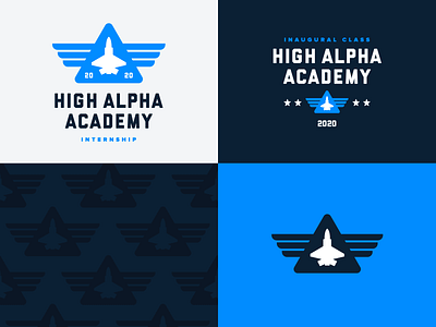 High Alpha Academy branding badge branding design logo pattern vector