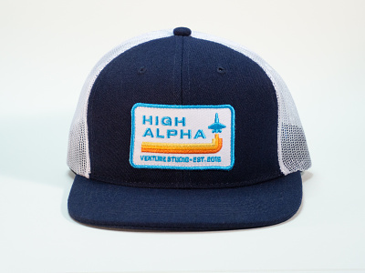 High Alpha flat bill badge branding hat high alpha patch