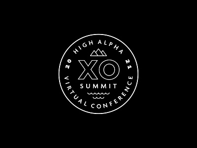 XO Summit logo exploration 6 adventure badge branding high alpha logo