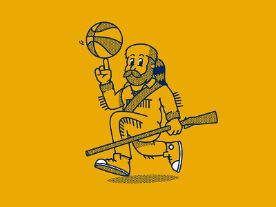 WVU Mountaineer basketball character homefield illustration mascot mountaineers west virginia