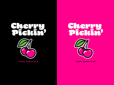 Cherry Pickin' logo basketball branding cherries homefield logo