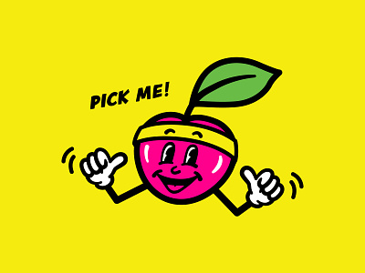 Cherry Pickin' mascot basketball character cherry homefield illustration mascot