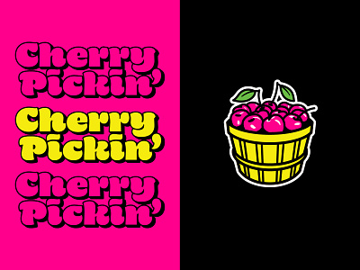 Cherry Pickin' secondary marks basketball branding cherry pickin illustration logo wordmark