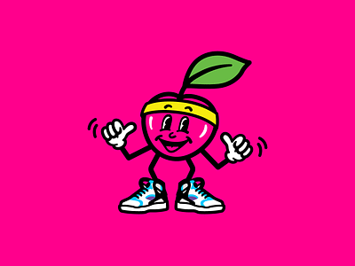 Cherry Pickin' mascot (with kicks) basketball cherry cherry pickin homefield illustration kicks mascot shoes