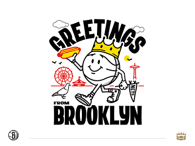 Brooklyn Nets t-shirt design basketball brooklyn coney island illustration mascot nba nets nyc